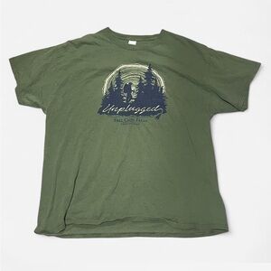 Men’s xl vintage forest green t shirt Fall Creek Falls spiral design